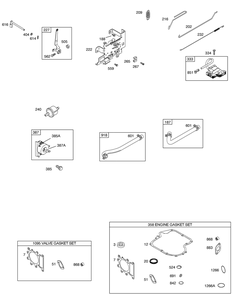 Bs 219802-0597-B1 Engine Assembly 4 Diagram and Parts List for G1236 55AC5GMR250-WAM Cub Cadet Lawn Mower